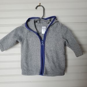 Carter's Grey Fleece Zipup, sz 3m